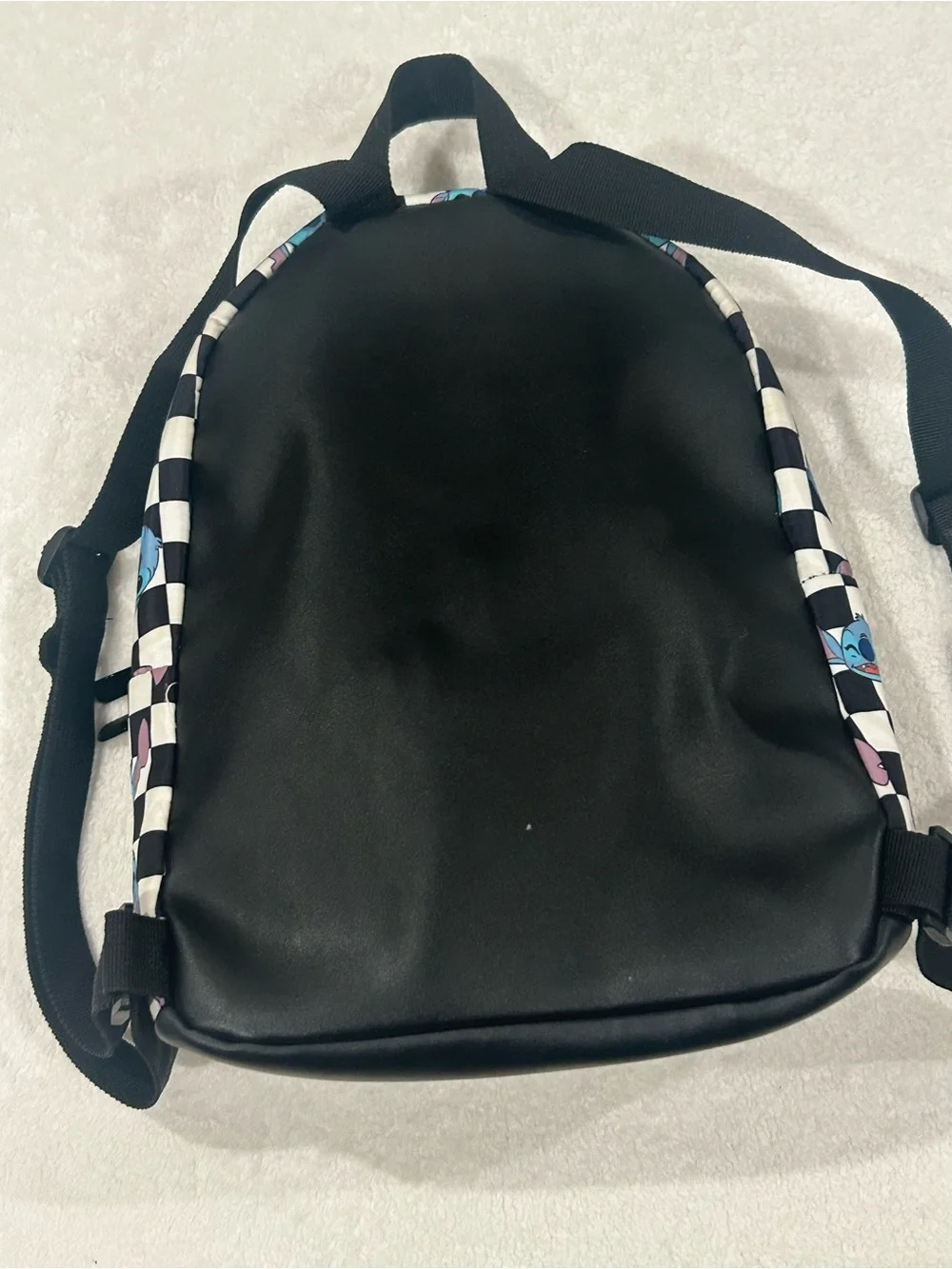 Bioworld Disney Lilo & Stitch mini backpack checkered print black & white cute